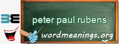 WordMeaning blackboard for peter paul rubens